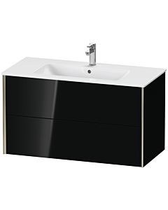 Duravit XViu vanity unit XV41270B140 101 x 56 x 48 cm, black high gloss, 2 drawers, wall-hung, matt champagne
