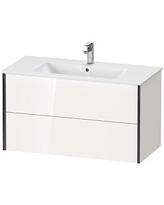 Duravit XViu vanity unit XV41270B222 101 x 56 x 48 cm, white high gloss, 2 drawers, wall-hung, black matt