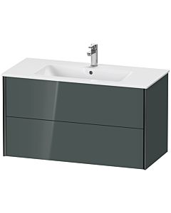 Duravit XViu vanity unit XV41270B238 101 x 56 x 48 cm, dolomiti gray high gloss, 2 drawers, wall-hung, matt black