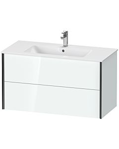 Duravit XViu vanity unit XV41270B285 101 x 56 x 48 cm, white high gloss, 2 drawers, wall-hung, black matt
