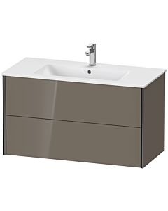 Duravit Meuble sous-vasque XViu XV41270B289 101 x 56 x 48 cm, gris flanelle brillant, 2 tiroirs, suspendu, noir mat
