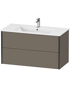 Duravit XViu vanity unit XV41270B290 101 x 56 x 48 cm, flannel gray silk matt, 2 drawers, wall-hung, black matt