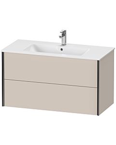 Duravit Meuble sous-vasque XViu XV41270B291 101 x 56 x 48 cm, taupe mat, 2 tiroirs, suspendu, noir mat