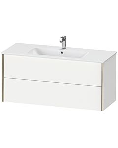 Duravit XViu Waschtisch-Unterschrank XV41280B118 121 x 56 x 48 cm, weiß matt, 2 Schubkästen, wandhängend, champagner matt