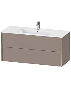 Duravit XViu Waschtisch-Unterschrank XV41280B143 121 x 56 x 48 cm, basalt matt, 2 Schubkästen, wandhängend, champagner matt