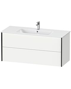 Duravit XViu Waschtisch-Unterschrank XV41280B218 121 x 56 x 48 cm, weiß matt, 2 Schubkästen, wandhängend, schwarz matt