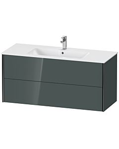 Duravit XViu vanity unit XV41280B238 121 x 56 x 48 cm, dolomiti gray high gloss, 2 drawers, wall-hung, matt black