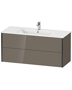 Duravit XViu vanity unit XV41280B289 121 x 56 x 48 cm, flannel gray high gloss, 2 drawers, wall-hung, matt black