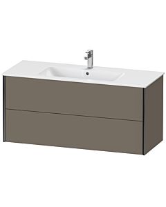 Duravit XViu vanity unit XV41280B290 121 x 56 x 48 cm, flannel gray silk matt, 2 drawers, wall-hung, black matt