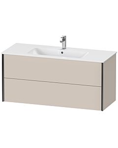 Duravit Meuble sous-vasque XViu XV41280B291 121 x 56 x 48 cm, taupe mat, 2 tiroirs, suspendu, noir mat