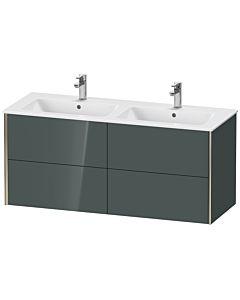 Duravit Meuble sous-vasque XViu XV41290B138 128x48x56cm, 4 tiroirs, suspendu, champagne mat, gris dolomiti brillant