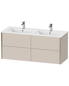 Duravit XViu Waschtisch-Unterschrank XV41290B191 128x48x56cm, 4 Schubkästen, wandhängend, champagner matt, taupe matt