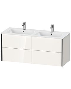 Duravit Meuble sous-vasque XViu XV41290B222 128x48x56cm, 4 tiroirs, suspendu, noir mat, blanc brillant