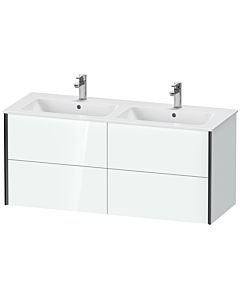 Duravit XViu Waschtisch-Unterschrank XV41290B285 128x48x56cm, 4 Schubkästen, wandhängend, schwarz matt, weiß hochglanz