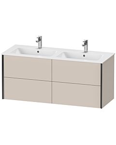 Duravit XViu Waschtisch-Unterschrank XV41290B291 128x48x56cm, 4 Schubkästen, wandhängend, schwarz matt, taupe matt