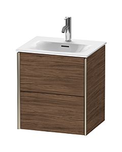 Duravit XViu Waschtisch-Unterschrank XV41310B121 51x42x55,7cm, 2 Schubkästen, champagner matt, nussbaum dunkel