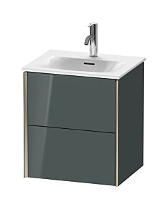 Duravit Meuble sous-vasque XViu XV41310B138 51x42x55.7cm, 2 tiroirs, champagne mat, gris dolomiti brillant