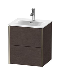 Duravit Meuble sous-vasque XViu XV41310B172 51x42x55.7cm, 2 tiroirs, champagne mat, chêne foncé brossé