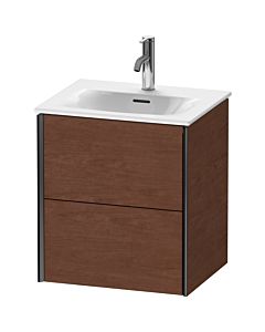 Duravit XViu Waschtisch-Unterschrank XV41310B213 51x42x55,7cm, 2 Schubkästen, schwarz matt, amerikanischer nussbaum