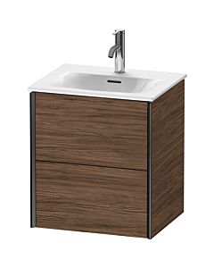 Duravit XViu Waschtisch-Unterschrank XV41310B221 51x42x55,7cm, 2 Schubkästen, schwarz matt, nussbaum dunkel
