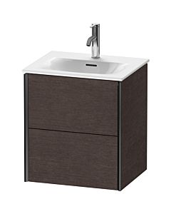 Duravit Meuble sous-vasque XViu XV41310B272 51x42x55.7cm, 2 tiroirs, noir mat, chêne foncé brossé