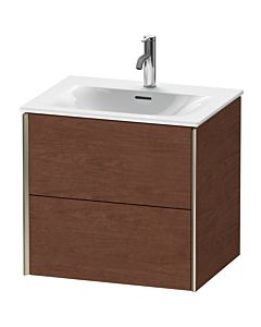 Duravit Meuble sous-vasque XViu XV41320B113 61 x 55,7 x 48 cm, noyer américain, 2 tiroirs, champagne mat