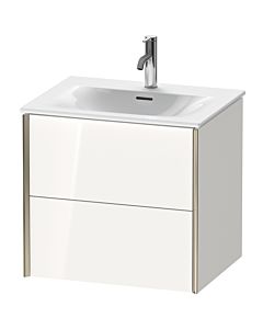Duravit XViu Waschtisch-Unterschrank XV41320B122 61 x 55,7 x 48 cm, weiß hochglanz, 2 Schubkästen, champagner matt