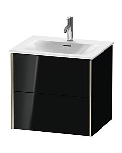 Duravit XViu vanity unit XV41320B140 61 x 55.7 x 48 cm, black high gloss, 2 drawers, matt champagne