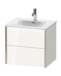 Duravit XViu Waschtisch-Unterschrank XV41320B185 61 x 55,7 x 48 cm, weiß hochglanz, 2 Schubkästen, champagner matt