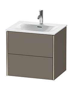 Duravit XViu Waschtisch-Unterschrank XV41320B190 61 x 55,7 x 48 cm, flannel grey seidenmatt, 2 Schubkästen, champagner matt