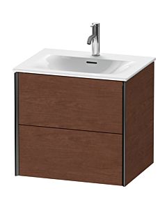 Duravit XViu Waschtisch-Unterschrank XV41320B213 61 x 55,7 x 48 cm, amerikanischer nussbaum, 2 Schubkästen, schwarz matt