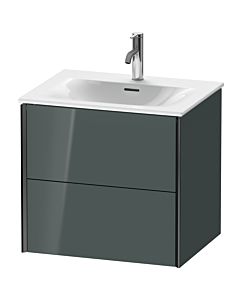 Duravit XViu Waschtisch-Unterschrank XV41320B238 61 x 55,7 x 48 cm, dolomiti grey hochglanz, 2 Schubkästen, schwarz matt