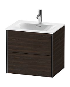 Duravit Meuble sous-vasque XViu XV41320B269 61 x 55,7 x 48 cm, noyer brossé, 2 tiroirs, noir mat