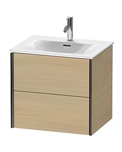 Duravit Meuble sous-vasque XViu XV41320B271 61 x 55,7 x 48 cm, chêne méditerranéen, 2 tiroirs, noir mat