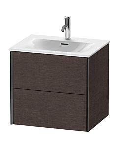Duravit Meuble sous-vasque XViu XV41320B272 61 x 55,7 x 48 cm, chêne foncé brossé, 2 tiroirs, noir mat