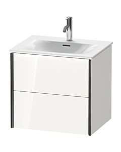 Duravit XViu Waschtisch-Unterschrank XV41320B285 61 x 55,7 x 48 cm, weiß hochglanz, 2 Schubkästen, schwarz matt