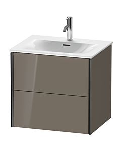 Duravit XViu vanity unit XV41320B289 61 x 55.7 x 48 cm, flannel gray high gloss, 2 drawers, black matt