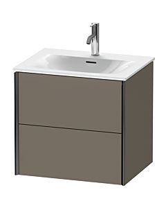 Duravit Meuble sous-vasque XViu XV41320B290 61 x 55,7 x 48 cm, flanelle gris soie mat, 2 tiroirs, noir mat