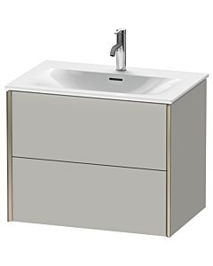 Duravit XViu vanity unit XV41330B107 71 x 55.7 x 48 cm, matt concrete gray, 2 drawers, matt champagne