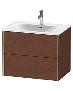 Duravit Meuble sous-vasque XViu XV41330B113 71 x 55,7 x 48 cm, noyer américain, 2 tiroirs, champagne mat