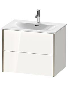Duravit XViu Waschtisch-Unterschrank XV41330B122 71 x 55,7 x 48 cm, weiß hochglanz, 2 Schubkästen, champagner matt