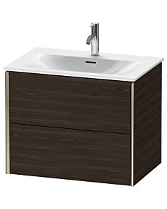 Duravit XViu Waschtisch-Unterschrank XV41330B169 71 x 55,7 x 48 cm, nussbaum gebürstet, 2 Schubkästen, champagner matt