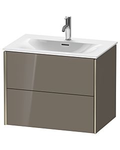 Duravit Meuble sous-vasque XViu XV41330B189 71 x 55,7 x 48 cm, gris flanelle brillant, 2 tiroirs, champagne mat