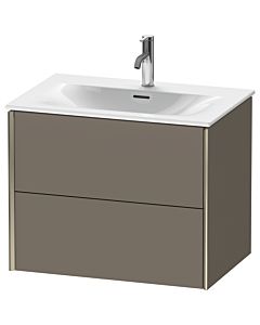 Duravit Meuble sous-vasque XViu XV41330B190 71 x 55,7 x 48 cm, flanelle gris soie mat, 2 tiroirs, champagne mat
