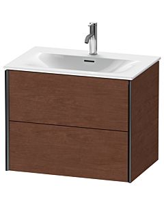 Duravit Meuble sous-vasque XViu XV41330B213 71 x 55,7 x 48 cm, noyer américain, 2 tiroirs, noir mat
