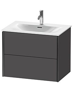 Duravit Meuble sous-vasque XViu XV41330B249 71 x 55,7 x 48 cm, graphite mat, 2 tiroirs, noir mat