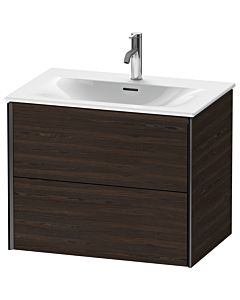 Duravit Meuble sous-vasque XViu XV41330B269 71 x 55,7 x 48 cm, noyer brossé, 2 tiroirs, noir mat