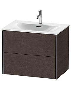 Duravit Meuble sous-vasque XViu XV41330B272 71 x 55,7 x 48 cm, chêne foncé brossé, 2 tiroirs, noir mat