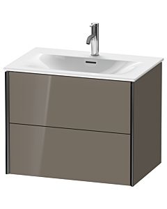 Duravit Meuble sous-vasque XViu XV41330B289 71 x 55,7 x 48 cm, gris flanelle brillant, 2 tiroirs, noir mat