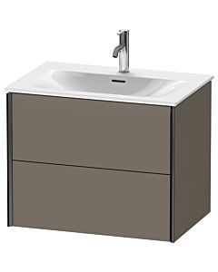 Duravit Meuble sous-vasque XViu XV41330B290 71 x 55,7 x 48 cm, flanelle gris soie mat, 2 tiroirs, noir mat